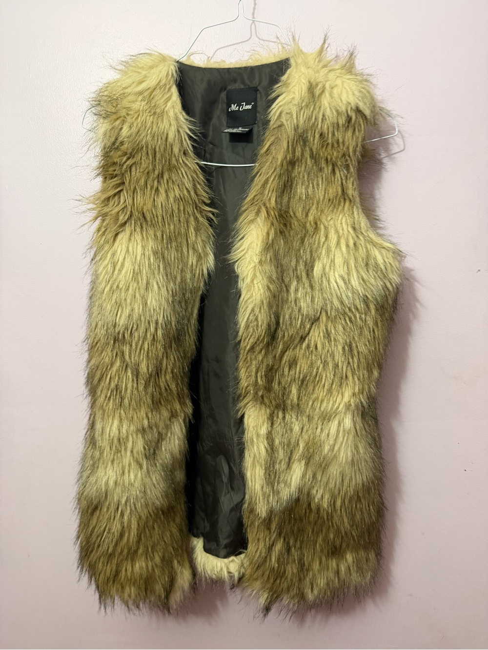 Me Jane Faux Fur Vest in Light Brown and Dark Brown Lining